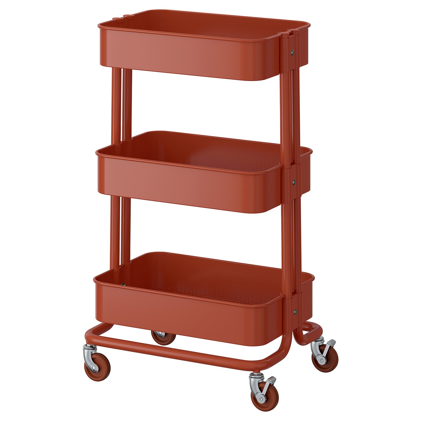 RÅSKOG Trolley, red-brown, 35x45x77 cm (13 3/4x17 3/4x30 3/8 ")