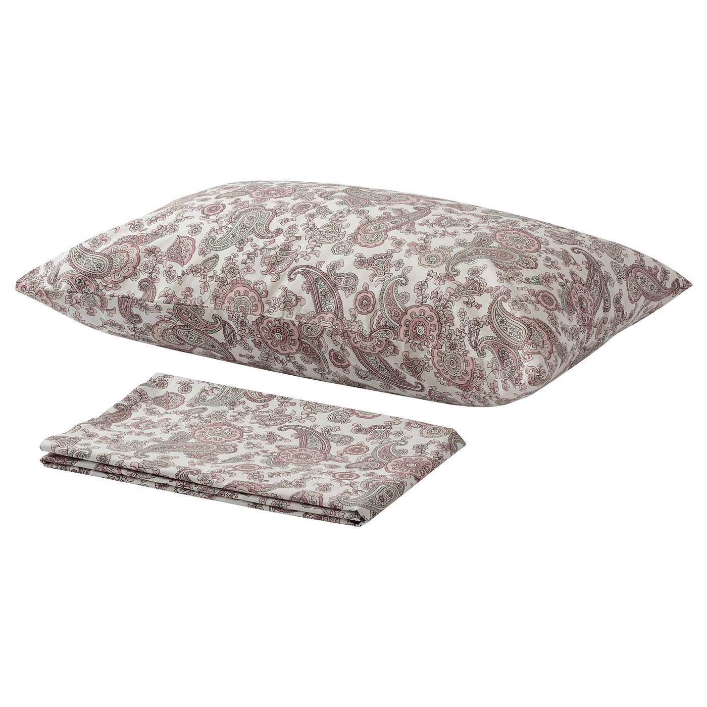 RENBLOMMA flat sheet and pillowcase, pink, 150x260/50x80 cm (59x102