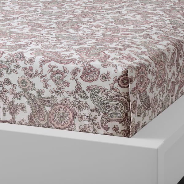 RENBLOMMA flat sheet and pillowcase, pink, 150x260/50x80 cm (59x102