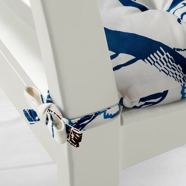 REVFINGERÖRT Chair pad, botanical details/white multicolour, 40x40x6 cm