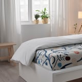 REVFINGERÖRT Flat sheet and pillowcase, white/multicolour, 150x260/50x80 cm