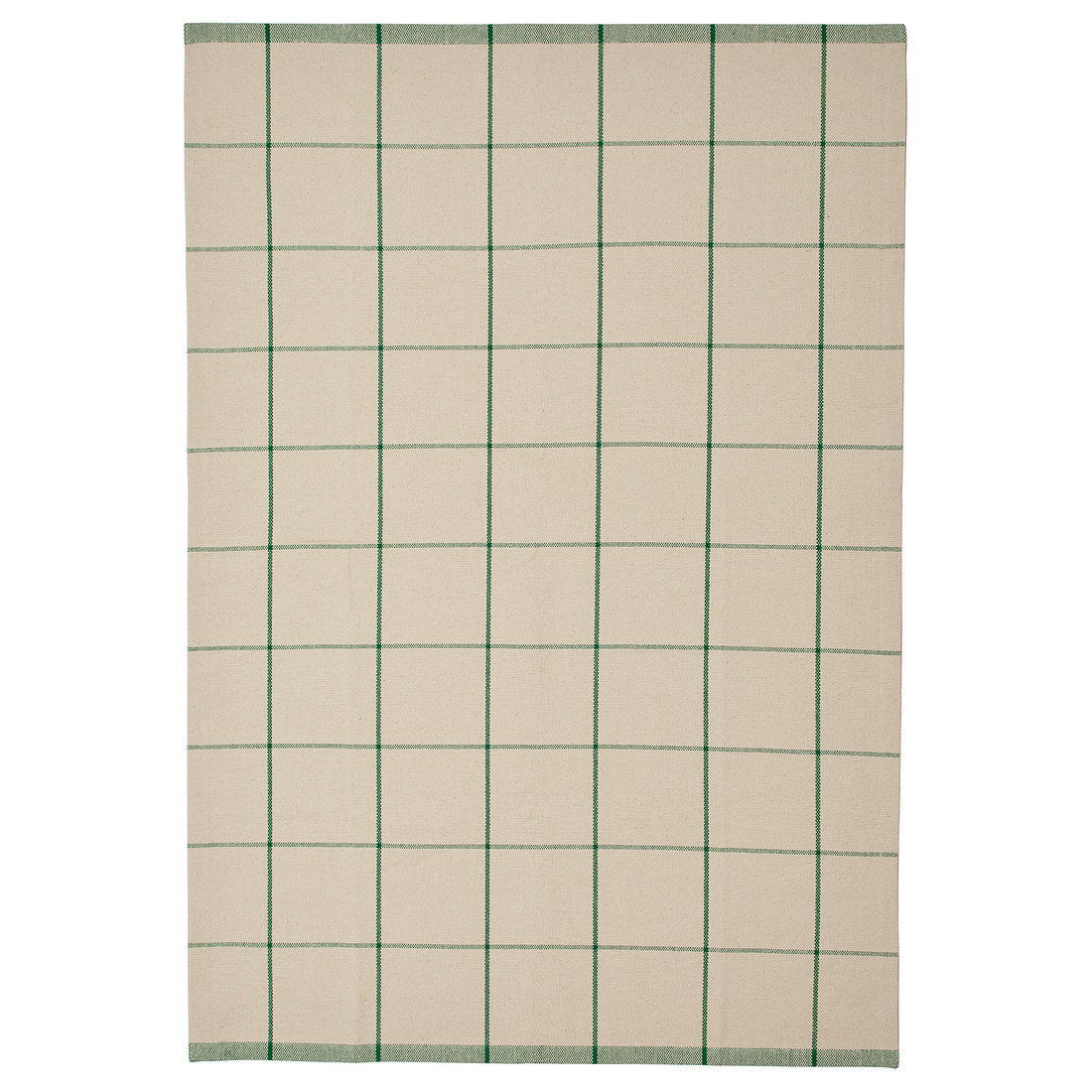 Ridstig Rug RIDSTIG rug, flatwoven, off-white/green, 133x195 cm (4'4