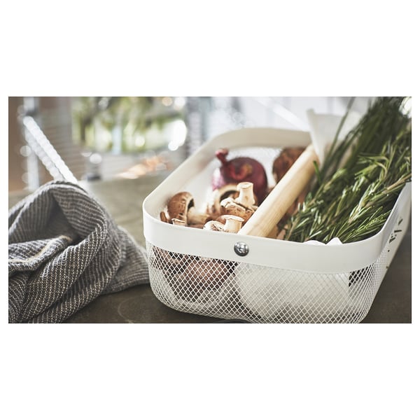 RISATORP Basket with compartments, white, 33x24x11 cm (13x9 ½x4 ¼") IKEA