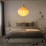 RISBYN Pendant lamp shade, onion shape/beige, 57 cm