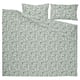 RODGERSIA Duvet cover and 2 pillowcases, green/white, 240x220/50x80 cm