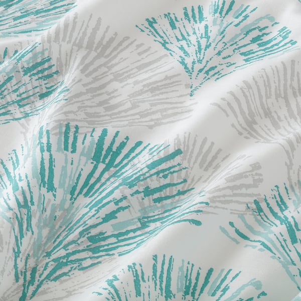 RÖDFIBBLA Flat sheet and pillowcase, white/green, 150x260/50x80 cm