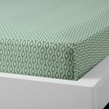 RÖDVED Flat sheet and 2 pillowcase, white/green, 240x260/50x80 cm