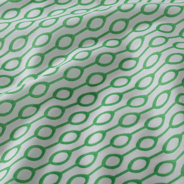 RÖDVED Flat sheet and pillowcase, white/green, 150x260/50x80 cm