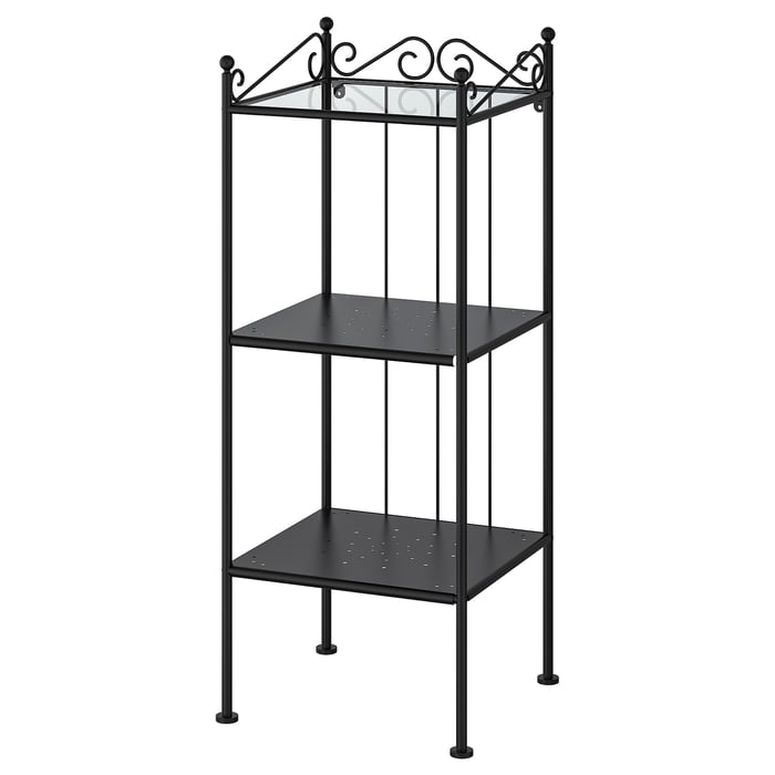 RÖNNSKÄR Shelving unit, black, 42x103 cm IKEA