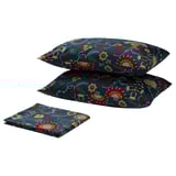 ROSENRIPS Flat sheet and 2 pillowcase, blue/patterned, 240x260/50x80 cm