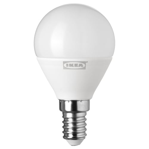 RYET LED bulb E14 400 lumen, globe opal white IKEA