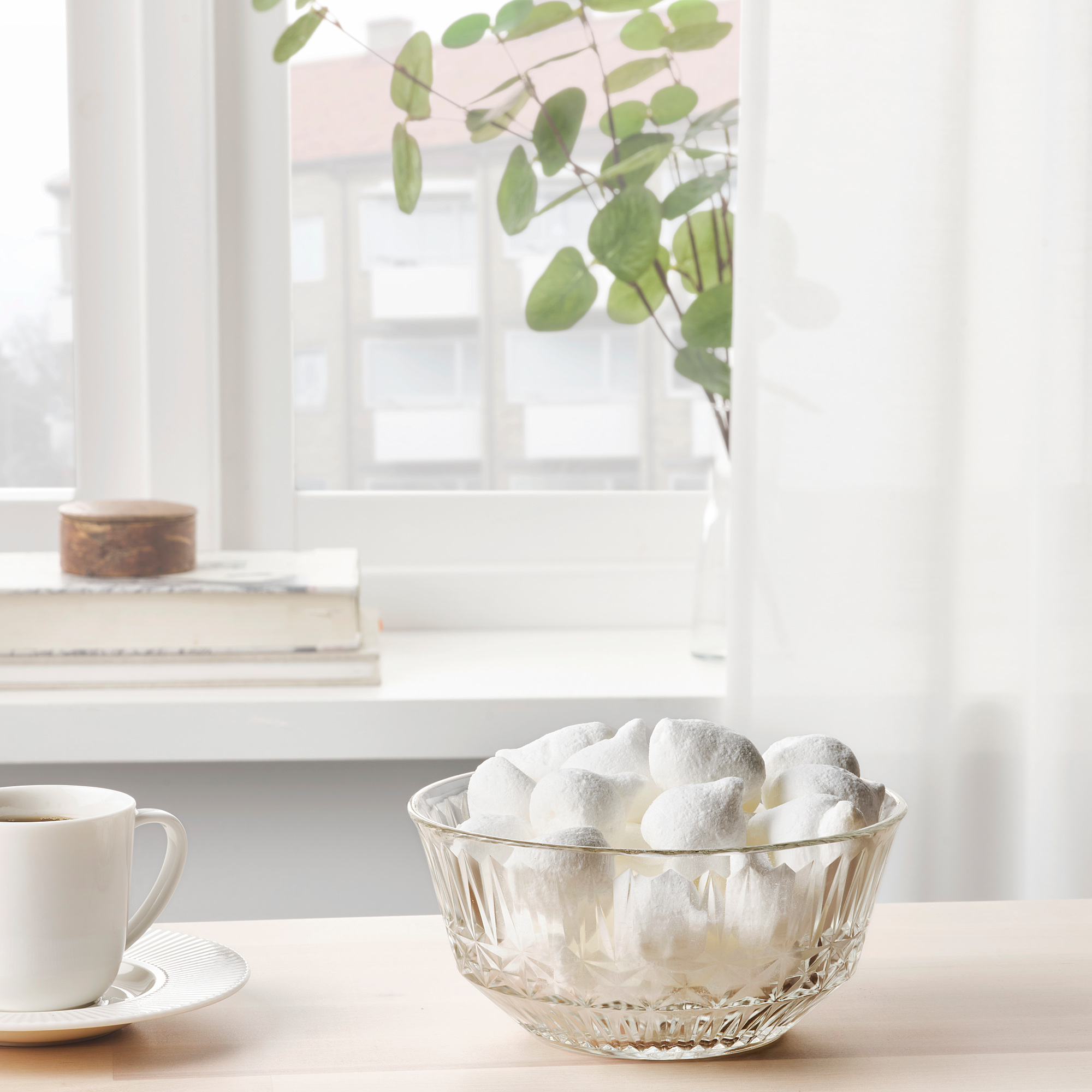 SÄLLSKAPLIG Bowl, clear glass/patterned, 15 cm