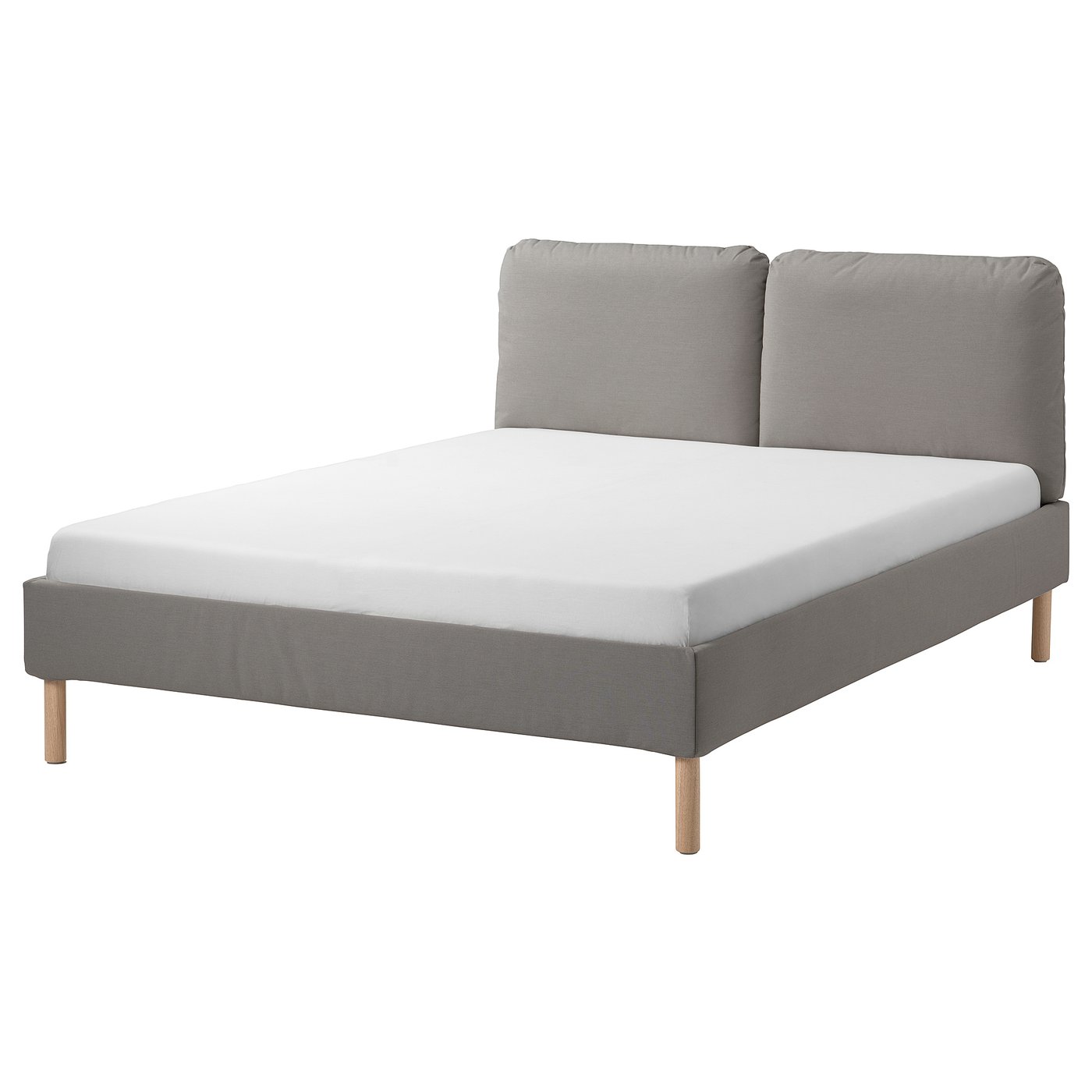 SAGESUND upholstered bed frame, Diseröd brown/Lönset, 160x200 cm