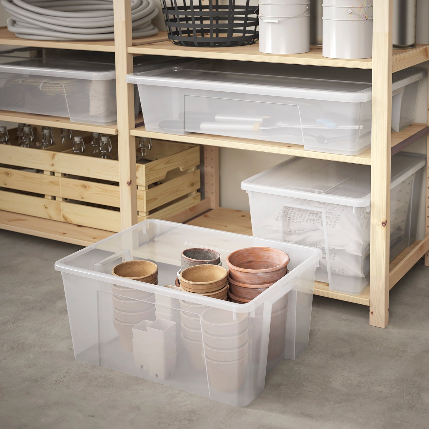 SAMLA box, transparent, 56x39x28 cm/45 l (22x15 ¼x11