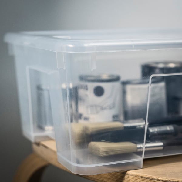 SAMLA Box with lid, transparent, 39x28x14 cm/11 l