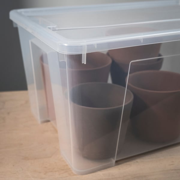 SAMLA Box with lid, transparent, 57x39x28 cm/45 l