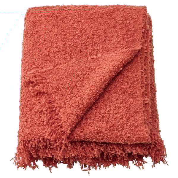 SANDBRODD Throw, orange-red, 130x170 cm