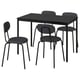 SANDSBERG / ÖSTANÖ Table and 4 chairs, black black/Remmarn dark grey, 110 cm