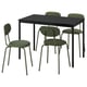 SANDSBERG / ÖSTANÖ Table and 4 chairs, black black/Remmarn deep green, 110 cm