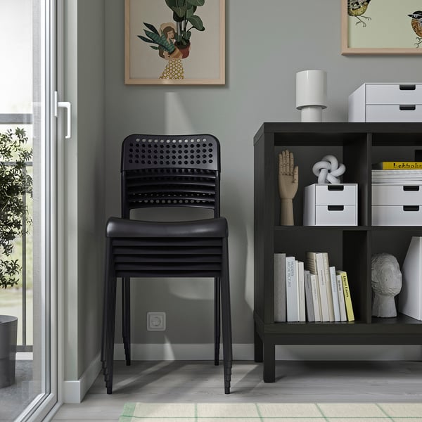 SANDSBERG Table and 2 chairs, black black/black, 67x67 cm