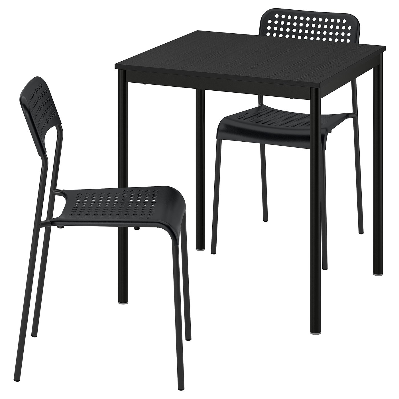 SANDSBERG Table and 2 chairs, black black/black, 67x67 cm (26 3/8x26 3/8 ")