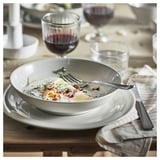 SANDSKÄDDA Deep plate, light grey-beige, 21 cm