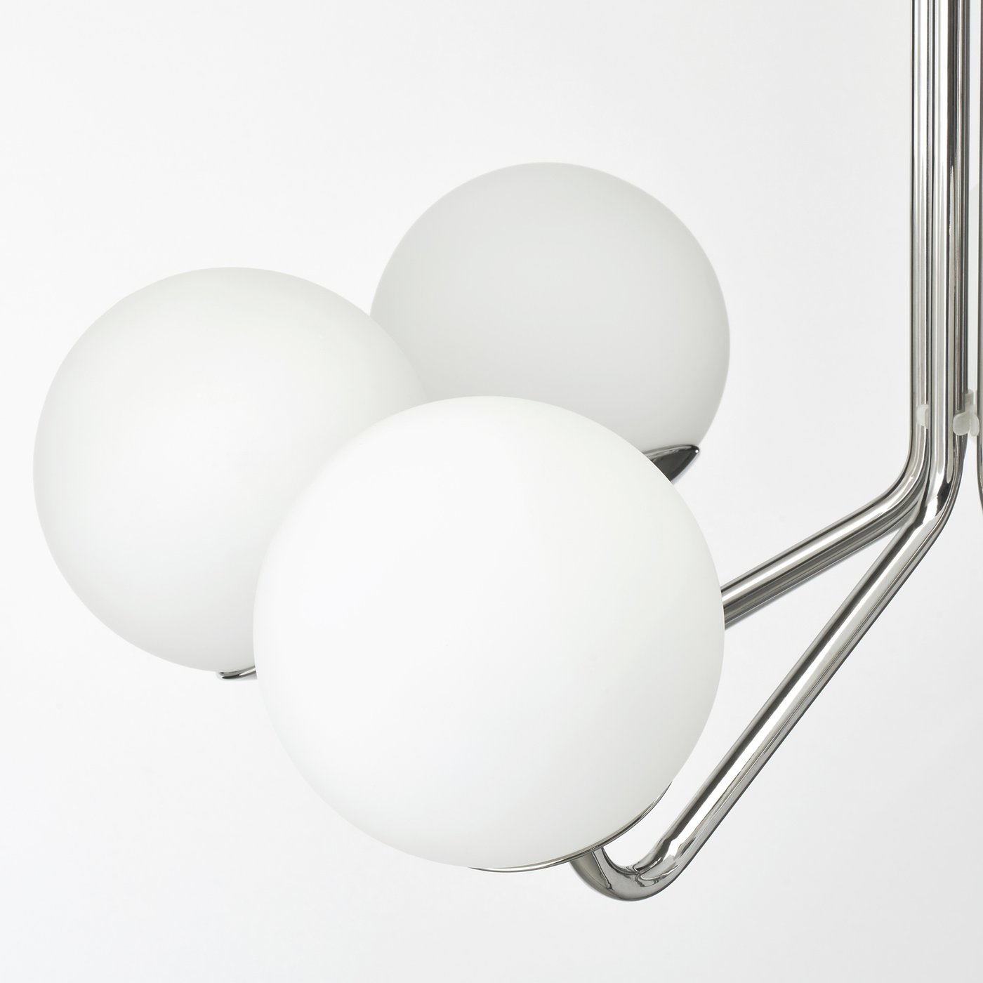 SIMRISHAMN chandelier, 7-armed, chrome-plated/opal white glass, 70