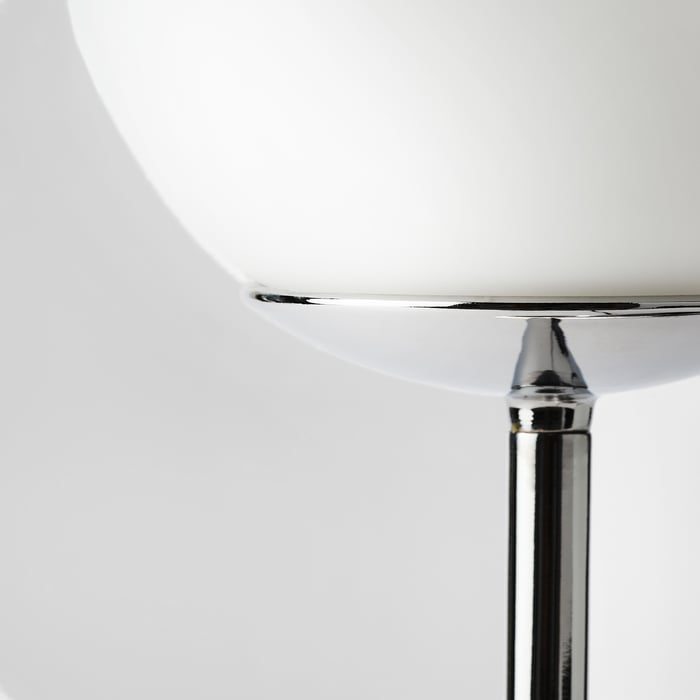SIMRISHAMN floor lamp, chrome-plated/opal white glass - IKEA
