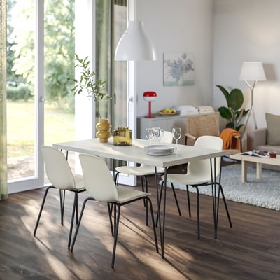 SKÅLSTA Chair, plastic beige/tubular metal/black-grey