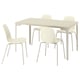 SKÅLSTA Table and 4 chairs, light grey-beige straight light grey-beige/plastic beige tubular metal/light grey-beige, 140x80 cm