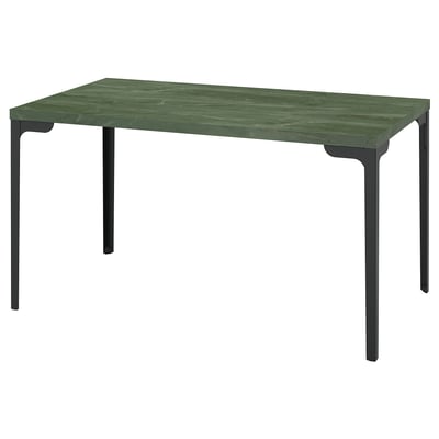SKÅLSTA table; green; rectangular top; metal legs.