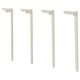 Four white SKÅLSTA chair legs in various shapes; simple, sturdy, metal design.
