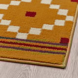 SKOTERLED Rug, low pile, dark yellow/dark grey, 133x195 cm