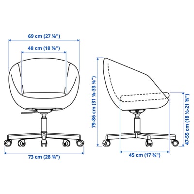 SKRUVSTA Swivel chair, Vissle grey