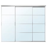 SKYTTA / AULI Sliding door combination, aluminium/mirror glass, 251x205 cm