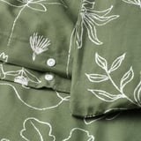 SLÅNGULDMAL Duvet cover and pillowcase, green/floral pattern, 150x200/50x80 cm