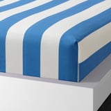 SLÅNHÖSTMAL Flat sheet and pillowcase, blue/striped, 150x260/50x80 cm