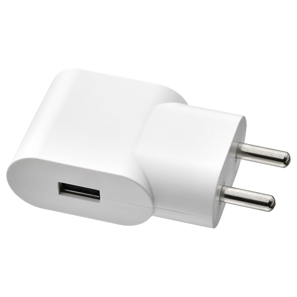 SMÅHAGEL 1-port USB charger, white