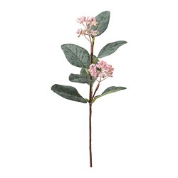 SMYCKA, pink artificial flowers on green stem, realistic design, made from recycled plastic.