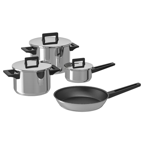 SNITSIG 7piece cookware set, stainless steel IKEA