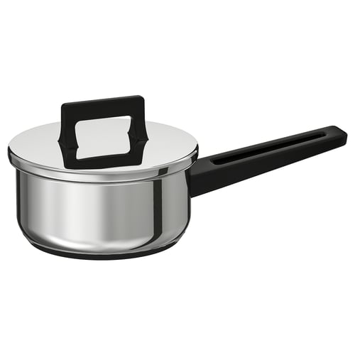 SNITSIG saucepan with lid, stainless steel, 1 l (1.1 qt) IKEA