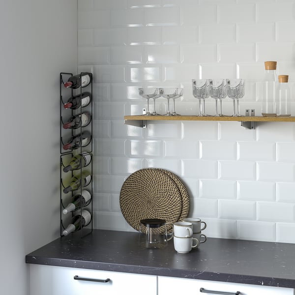 SNÖSPIRA 4-bottle wine rack, black