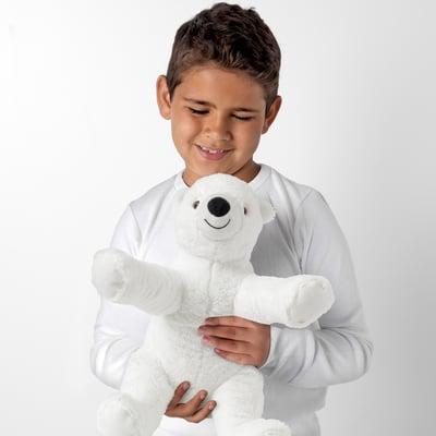 SNUTTIG Soft toy, off-white/polar bear cub, 32 cm