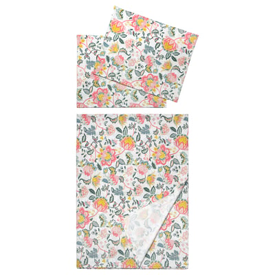 SOCKERBAGARE Flat sheet and 2 pillowcase, 240x260/50x80 cm