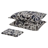 SÖTBLOMSTER Flat sheet and 2 pillowcase, white/blue, 240x260/50x80 cm