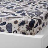 SÖTBLOMSTER Flat sheet and 2 pillowcase, white/blue, 240x260/50x80 cm