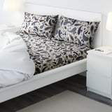 SÖTBLOMSTER Flat sheet and 2 pillowcase, white/blue, 240x260/50x80 cm
