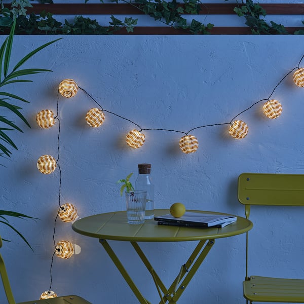 SOLVINDEN LED lighting chain with 12 lights, outdoor batteryoperated