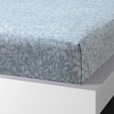 SOMMARSLÖJA Flat sheet and 2 pillowcase, blue/white, 240x260/50x80 cm