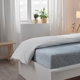 SOMMARSLÖJA Flat sheet and pillowcase, blue/white, 150x260/50x80 cm